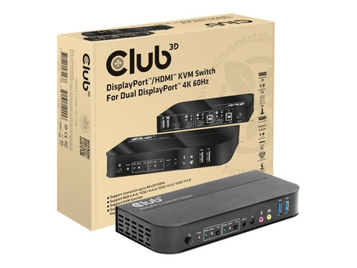 Club 3D CSV-7210 KVM / audio-switch Desktop ryhmässä TIETOKOONET & TARVIKKEET / Verkko / Kytkimet @ TP E-commerce Nordic AB (C67834)