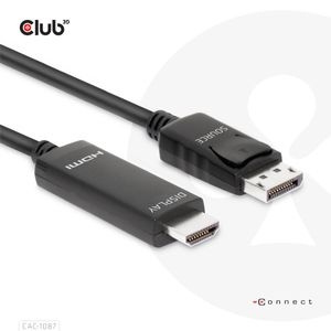 Club 3D CAC-1087 DisplayPort 1.4 to HDMI ryhmässä TIETOKOONET & TARVIKKEET / Kaapelit & Sovittimet / DisplayPort / Kaapelit @ TP E-commerce Nordic AB (C67842)