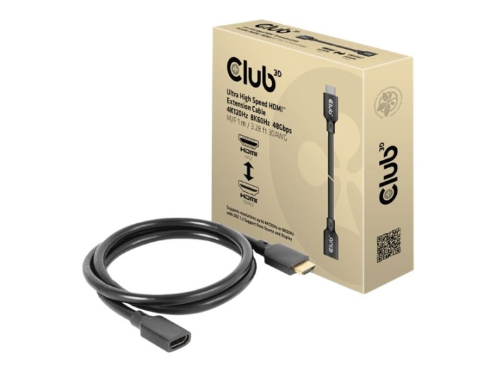 Club 3D HDMI (hane) hane -> HDMI hona 1 m ryhmässä KODINELEKTRONIIKKA / Kaapelit & Sovittimet / HDMI / Kaapelit @ TP E-commerce Nordic AB (C67849)