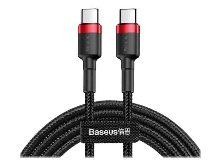 Baseus Cafule USB 2.0 USB Type-C cable 1m Black Red ryhmässä TIETOKOONET & TARVIKKEET / Kaapelit & Sovittimet / USB / USB-C @ TP E-commerce Nordic AB (C67898)