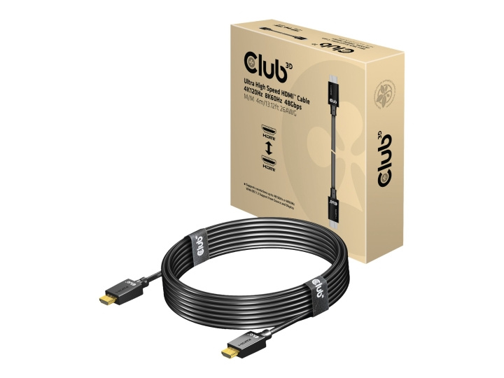 Club 3D HDMI hane -> HDMI hane 4 m Svart ryhmässä KODINELEKTRONIIKKA / Kaapelit & Sovittimet / HDMI / Kaapelit @ TP E-commerce Nordic AB (C67911)