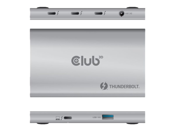 Club 3D Thunderbolt 4 Portable 5-in-1 Hub with Smart Power Dockingstation ryhmässä TIETOKOONET & TARVIKKEET / Kannettavat tietokoneet & tarvikkeet / Telakka @ TP E-commerce Nordic AB (C67936)