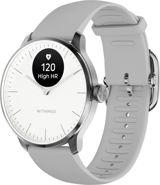 Withings Scanwatch Light -älykello, 37 mm, valkoinen / harmaa ryhmässä URHEILU, VAPAA-AIKA JA HARRASTUS / Urheilu- ja sykekellot / Älykellot @ TP E-commerce Nordic AB (C68051)