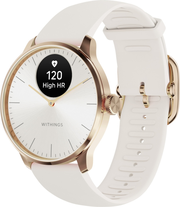 Withings Scanwatch Light -älykello, 37 mm, valkoinen / ruusukulta ryhmässä URHEILU, VAPAA-AIKA JA HARRASTUS / Urheilu- ja sykekellot / Älykellot @ TP E-commerce Nordic AB (C68052)