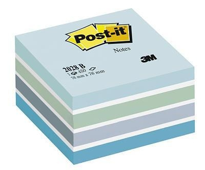 3M Post-it viestilappukuutio sininen pastellivärilajitelma 76 x 76 mm ryhmässä KOTI, TALOUS JA PUUTARHA / Toimistotuotteet / Paperit ja vihkot @ TP E-commerce Nordic AB (C68150)