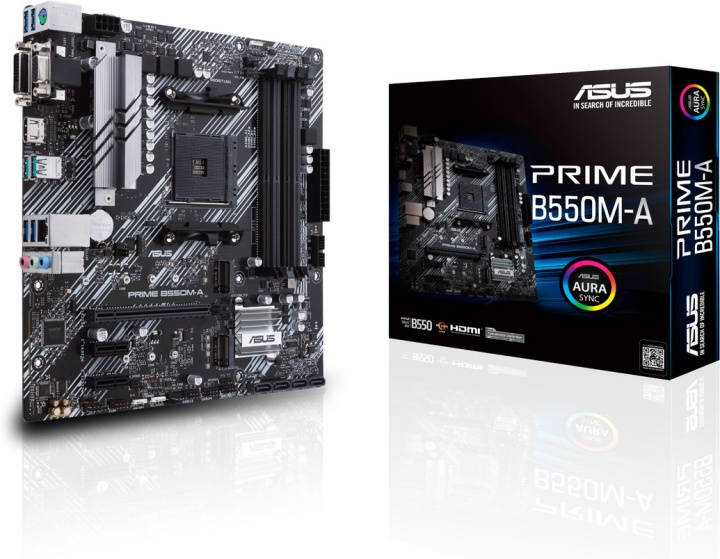 ASUS Prime B550M-A AM4 microATX-emolevy ryhmässä TIETOKOONET & TARVIKKEET / Tietokoneen komponentit / Emolevyt @ TP E-commerce Nordic AB (C68269)