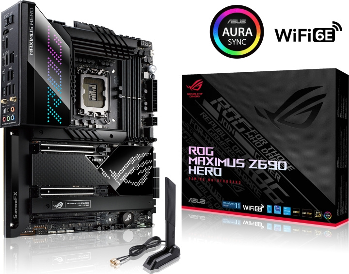 ASUS ROG MAXIMUS Z690 HERO LGA 1700 ATX-emolevy ryhmässä TIETOKOONET & TARVIKKEET / Tietokoneen komponentit / Emolevyt @ TP E-commerce Nordic AB (C68285)