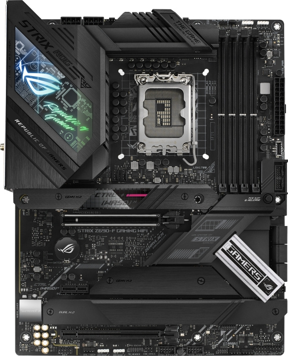 ASUS ROG STRIX Z690-F GAMING WIFI LGA 1700 ATX-emolevy ryhmässä TIETOKOONET & TARVIKKEET / Tietokoneen komponentit / Emolevyt @ TP E-commerce Nordic AB (C68287)