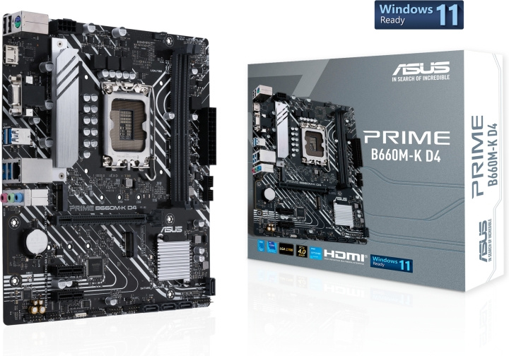 ASUS PRIME B660M-K D4 LGA 1700 mATX-emolevy ryhmässä TIETOKOONET & TARVIKKEET / Tietokoneen komponentit / Emolevyt @ TP E-commerce Nordic AB (C68301)