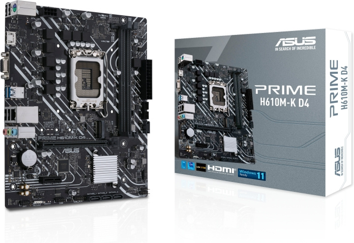 ASUS PRIME H610M-K D4 LGA 1700 mATX-emolevy ryhmässä TIETOKOONET & TARVIKKEET / Tietokoneen komponentit / Emolevyt @ TP E-commerce Nordic AB (C68303)