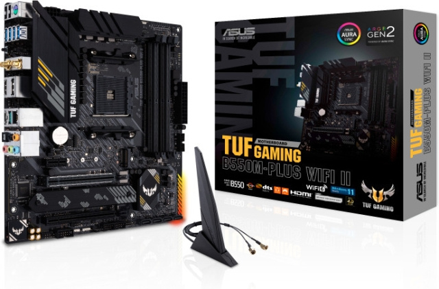 ASUS TUF GAMING B550M-PLUS WIFI II AM4 microATX-emolevy ryhmässä TIETOKOONET & TARVIKKEET / Tietokoneen komponentit / Emolevyt @ TP E-commerce Nordic AB (C68323)