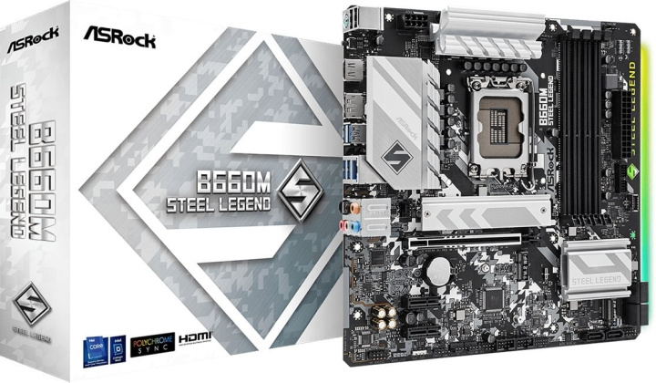 ASRock B660M STEEL LEGEND mATX -emolevy ryhmässä TIETOKOONET & TARVIKKEET / Tietokoneen komponentit / Emolevyt @ TP E-commerce Nordic AB (C68357)