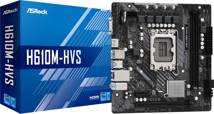 ASRock H610M-HVS mATX -emolevy ryhmässä TIETOKOONET & TARVIKKEET / Tietokoneen komponentit / Emolevyt @ TP E-commerce Nordic AB (C68360)