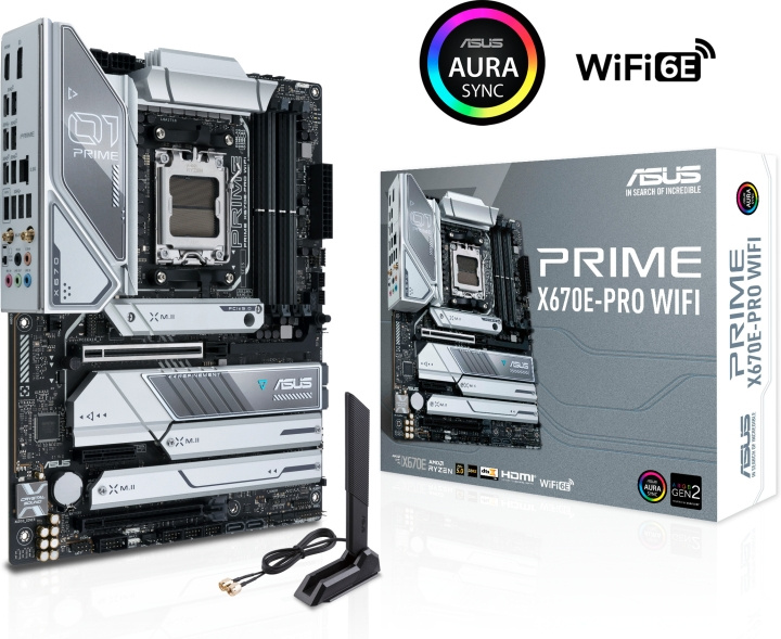 ASUS PRIME X670E-PRO WIFI ATX -emolevy ryhmässä TIETOKOONET & TARVIKKEET / Tietokoneen komponentit / Emolevyt @ TP E-commerce Nordic AB (C68369)