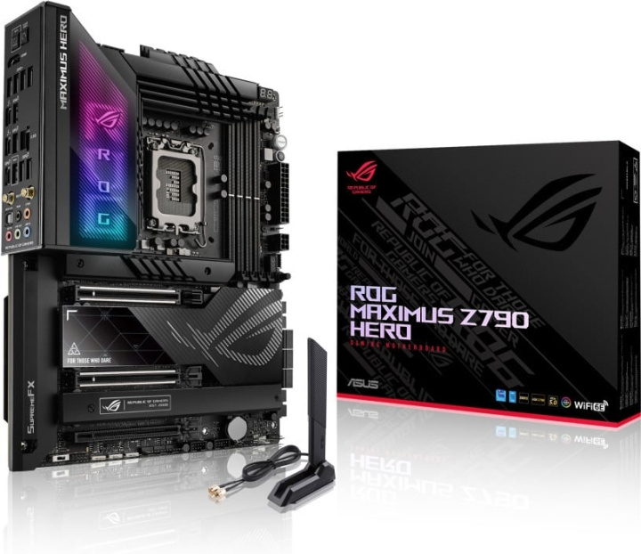 ASUS ROG MAXIMUS Z790 HERO ATX -emolevy ryhmässä TIETOKOONET & TARVIKKEET / Tietokoneen komponentit / Emolevyt @ TP E-commerce Nordic AB (C68384)