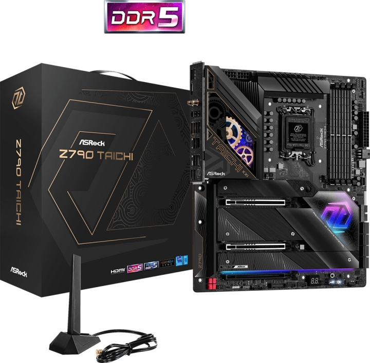 ASRock Z790 Taichi LGA1700 EATX -emolevy ryhmässä TIETOKOONET & TARVIKKEET / Tietokoneen komponentit / Emolevyt @ TP E-commerce Nordic AB (C68428)