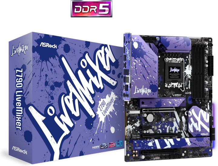 ASRock Z790 LiveMixer LGA1700 ATX -emolevy ryhmässä TIETOKOONET & TARVIKKEET / Tietokoneen komponentit / Emolevyt @ TP E-commerce Nordic AB (C68429)