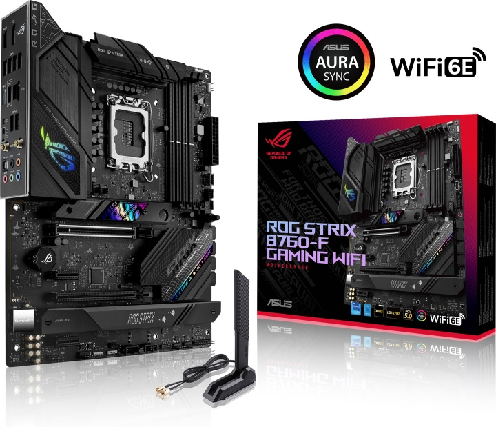 ASUS ROG STRIX B760-F GAMING WIFI ATX -emolevy ryhmässä TIETOKOONET & TARVIKKEET / Tietokoneen komponentit / Emolevyt @ TP E-commerce Nordic AB (C68434)