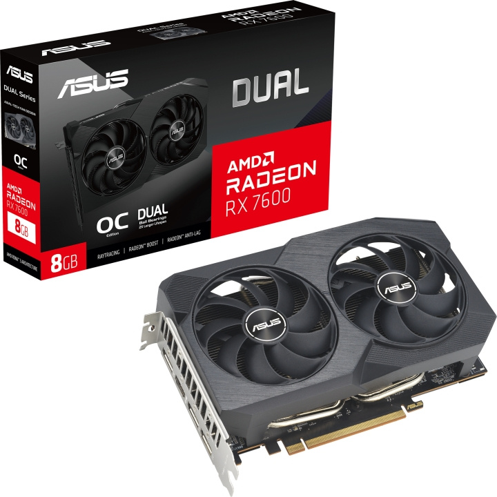 ASUS AMD Radeon DUAL-RX7600-O8G-V2 -näytönohjain ryhmässä TIETOKOONET & TARVIKKEET / Tietokoneen komponentit / Näytönohjaimet @ TP E-commerce Nordic AB (C68485)