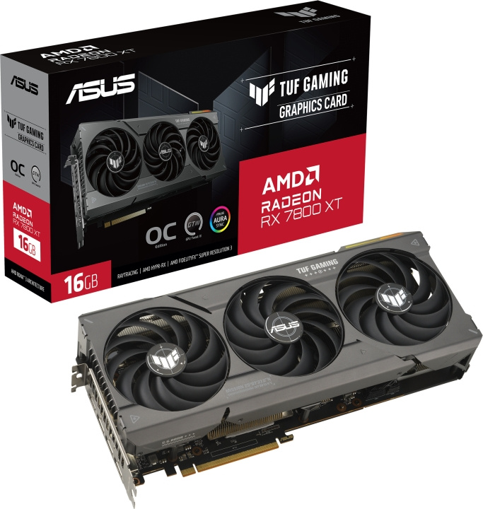 ASUS AMD Radeon TUF-RX7800XT-O16G-GAMING -näytönohjain ryhmässä TIETOKOONET & TARVIKKEET / Tietokoneen komponentit / Näytönohjaimet @ TP E-commerce Nordic AB (C68516)