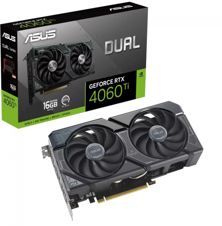 ASUS GeForce DUAL-RTX4060TI-16G -näytönohjain ryhmässä TIETOKOONET & TARVIKKEET / Tietokoneen komponentit / Näytönohjaimet @ TP E-commerce Nordic AB (C68518)