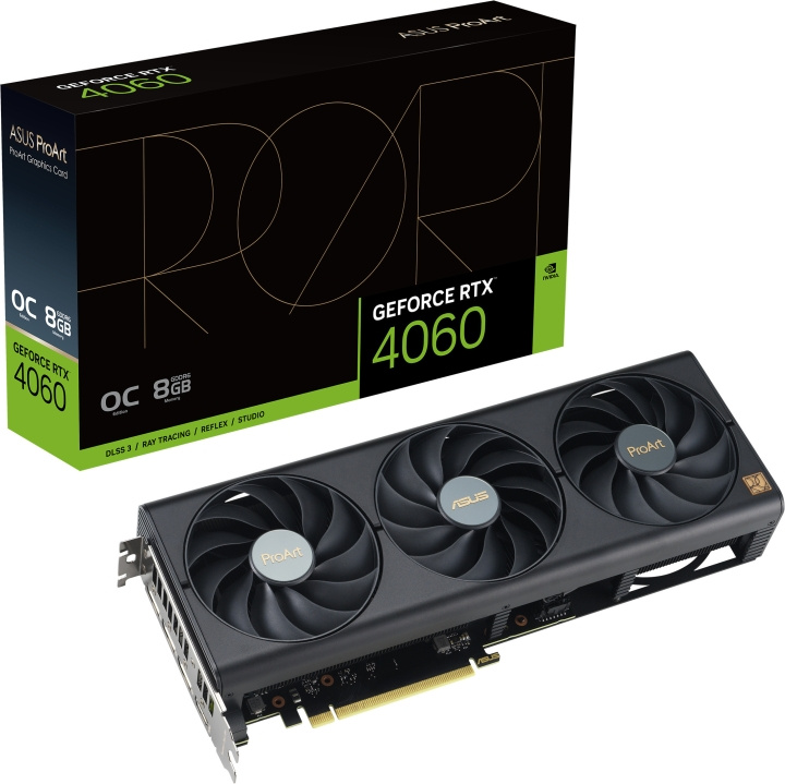 ASUS GeForce PROART-RTX4060-O8G -näytönohjain ryhmässä TIETOKOONET & TARVIKKEET / Tietokoneen komponentit / Näytönohjaimet @ TP E-commerce Nordic AB (C68520)