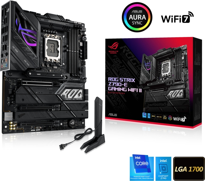 ASUS ROG Strix Z790-E Gaming WiFi II ATX -emolevy ryhmässä TIETOKOONET & TARVIKKEET / Tietokoneen komponentit / Emolevyt @ TP E-commerce Nordic AB (C68525)