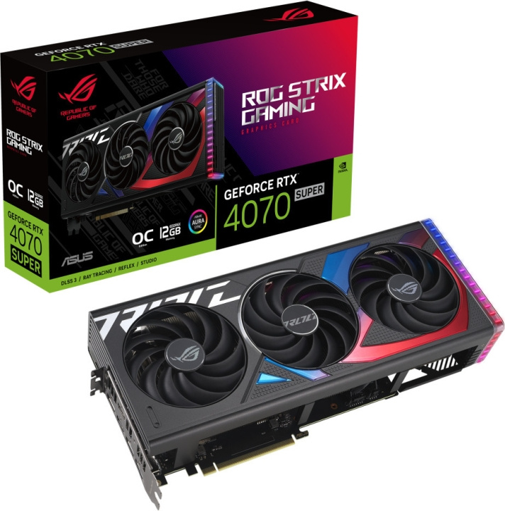 ASUS GeForce ROG-STRIX-RTX4070S-O12G-GAMING -näytönohjain ryhmässä TIETOKOONET & TARVIKKEET / Tietokoneen komponentit / Näytönohjaimet @ TP E-commerce Nordic AB (C68539)