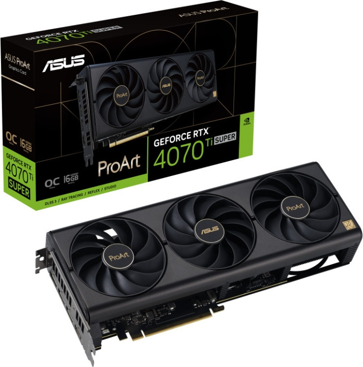 ASUS GeForce PROART-RTX4070TIS-O16G -näytönohjain ryhmässä TIETOKOONET & TARVIKKEET / Tietokoneen komponentit / Näytönohjaimet @ TP E-commerce Nordic AB (C68541)