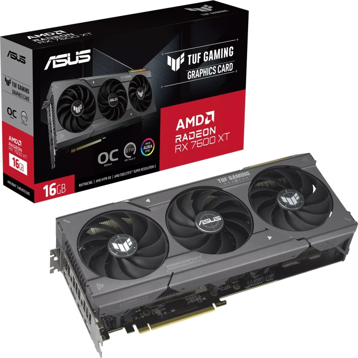 ASUS AMD Radeon TUF-RX7600XT-O16G-GAMING -näytönohjain ryhmässä TIETOKOONET & TARVIKKEET / Tietokoneen komponentit / Näytönohjaimet @ TP E-commerce Nordic AB (C68542)