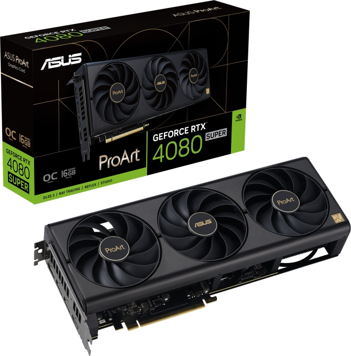 ASUS GeForce PROART-RTX4080S-O16G -näytönohjain, musta ryhmässä TIETOKOONET & TARVIKKEET / Tietokoneen komponentit / Näytönohjaimet @ TP E-commerce Nordic AB (C68545)