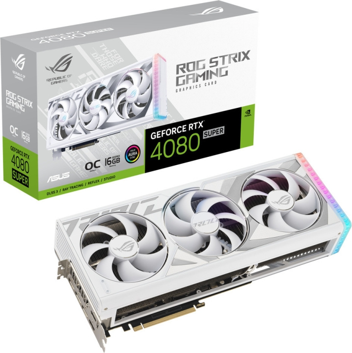 ASUS GeForce ROG-STRIX-RTX4080S-O16G-WHITE -näytönohjain, valkoinen ryhmässä TIETOKOONET & TARVIKKEET / Tietokoneen komponentit / Näytönohjaimet @ TP E-commerce Nordic AB (C68546)