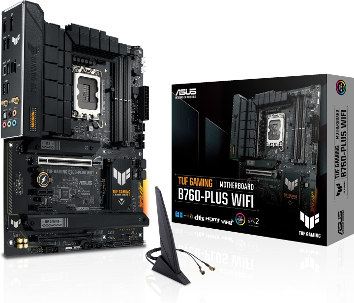 ASUS TUF GAMING B760-PLUS WIFI ATX -emolevy ryhmässä TIETOKOONET & TARVIKKEET / Tietokoneen komponentit / Emolevyt @ TP E-commerce Nordic AB (C68549)