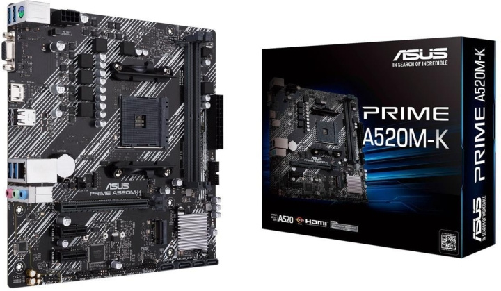 ASUS Prime PRIME A520M-K mATX -emolevy ryhmässä TIETOKOONET & TARVIKKEET / Tietokoneen komponentit / Emolevyt @ TP E-commerce Nordic AB (C68559)