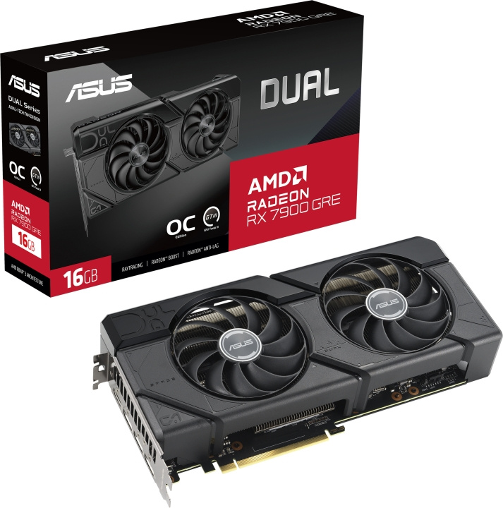 ASUS AMD Radeon DUAL-RX7900GRE-O16G -näytönohjain ryhmässä TIETOKOONET & TARVIKKEET / Tietokoneen komponentit / Näytönohjaimet @ TP E-commerce Nordic AB (C68583)