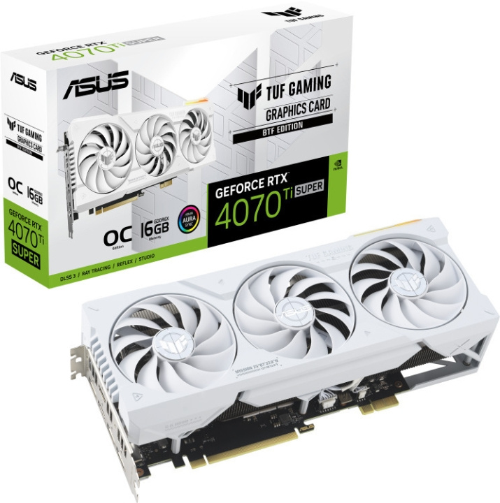 ASUS GeForce TUF-RTX4070TIS-O16G-BTF-WHITE -näytönohjain, valkoinen ryhmässä TIETOKOONET & TARVIKKEET / Tietokoneen komponentit / Näytönohjaimet @ TP E-commerce Nordic AB (C68616)