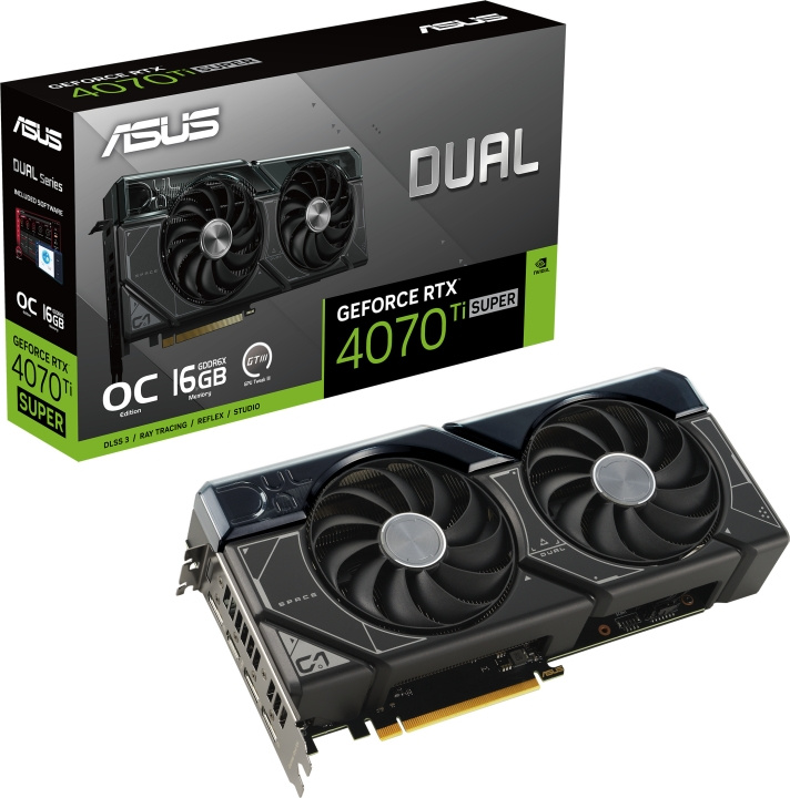 ASUS GeForce DUAL-RTX4070TIS-O16G -näytönohjain ryhmässä TIETOKOONET & TARVIKKEET / Tietokoneen komponentit / Näytönohjaimet @ TP E-commerce Nordic AB (C68638)