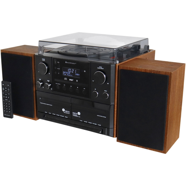 Soundmaster Stereo music centre MCD5600 with DAB+/FM radio, CD/MP3, turntable, double cassette, USB, Bluetooth ryhmässä KODINELEKTRONIIKKA / Ääni & Kuva / Kotiteatteri, HiFi ja kannettavat / Compact Stereo & Levysoitin @ TP E-commerce Nordic AB (C68783)