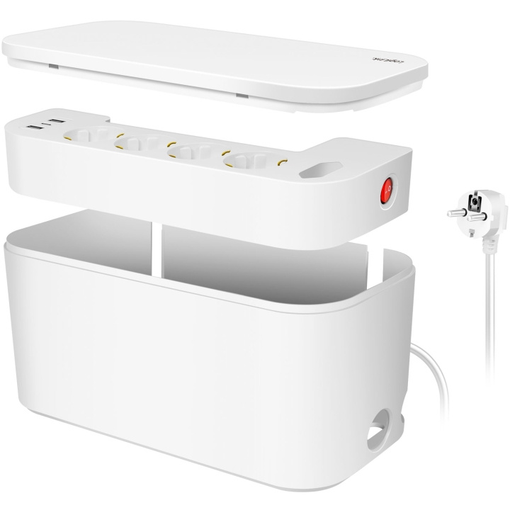 LogiLink Cable box - Kabelgömma med grenuttag + USB-A/USB-C-laddning Vit ryhmässä KODINELEKTRONIIKKA / Kaapelit & Sovittimet / Kaapelinhallinta @ TP E-commerce Nordic AB (C68804)