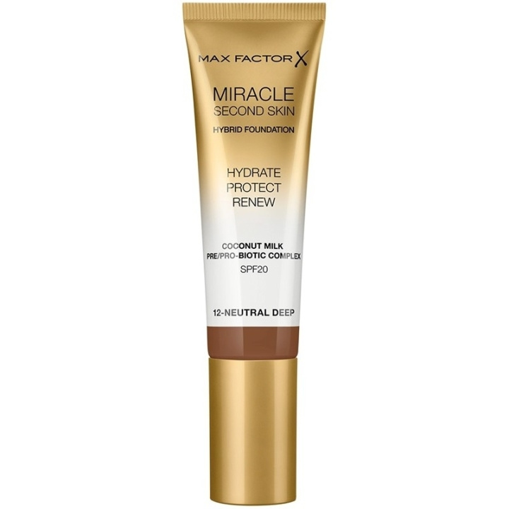 Max Factor Miracle Second Skin Foundation 12 Neutral Deep ryhmässä KAUNEUS JA TERVEYS / Meikit / Meikit Kasvot / Meikkivoide @ TP E-commerce Nordic AB (C69316)