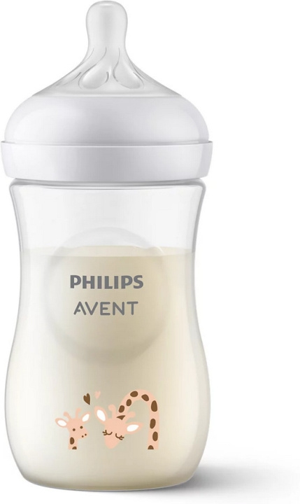 Philips Avent SCY903/66 Natural Response -tuttipullo, 260 ml, kirahvi ryhmässä LELUT, TUOTTEET LAPSILLE JA VAUVOILLE / Vauvatuotteet / Tutit & Hammasrenkaat @ TP E-commerce Nordic AB (C69779)