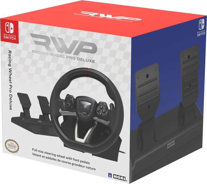 HORI Racing Wheel Pro Deluxe -rattiohjain, Switch ryhmässä KODINELEKTRONIIKKA / Pelikonsolit & Tarvikkeet / Nintendo Switch / Tarvikkeet @ TP E-commerce Nordic AB (C70154)