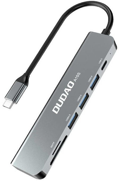 Dudao A15S 6-in-1 USB-C HUB ryhmässä TIETOKOONET & TARVIKKEET / Tietokonetarvikkeet / USB-telakat @ TP E-commerce Nordic AB (C70283)