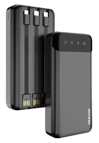 Dudao capacious powerbank with 3 built-in cables 20000mAh USB Type C + micro USB + Lightning black (Dudao K6Pro+) ryhmässä ÄLYPUHELIMET JA TABLETIT / Laturit & Kaapelit / Powerbanks @ TP E-commerce Nordic AB (C70285)