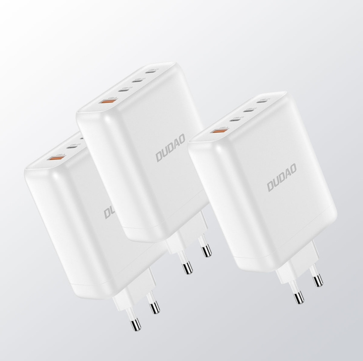 Dudao A140 140W Adapter 140Watt GaN 3xUSB-C + 1xUSB-A ryhmässä ÄLYPUHELIMET JA TABLETIT / Laturit & Kaapelit / Seinälaturi / Seinälaturi Type C @ TP E-commerce Nordic AB (C70300)