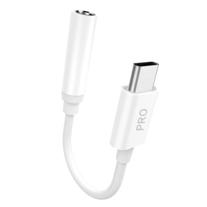 Dudao Adapter Dudao L16CPro USB-C to Jack 0,1m (white) ryhmässä KODINELEKTRONIIKKA / Kaapelit & Sovittimet / Analoginen ääni / Sovittimet @ TP E-commerce Nordic AB (C70320)