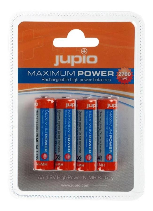 Jupio Rechargeable Batteries AA 2700 mAh 4 pcs VPE-10 ryhmässä KODINELEKTRONIIKKA / Paristot & Laturit / Akut / AA @ TP E-commerce Nordic AB (C70448)