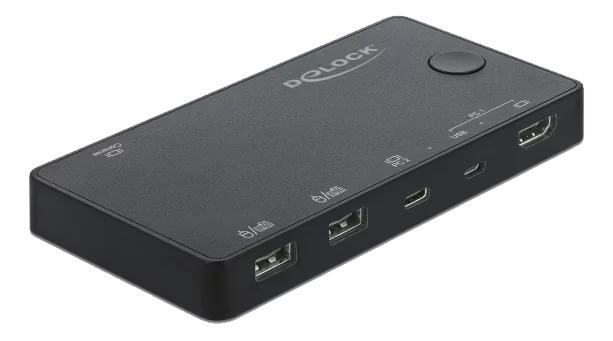 DeLOCK HDMI / USB-C™ KVM Switch 4K 60 Hz with USB 2.0 ryhmässä KODINELEKTRONIIKKA / Kaapelit & Sovittimet / HDMI / Sovittimet @ TP E-commerce Nordic AB (C70468)