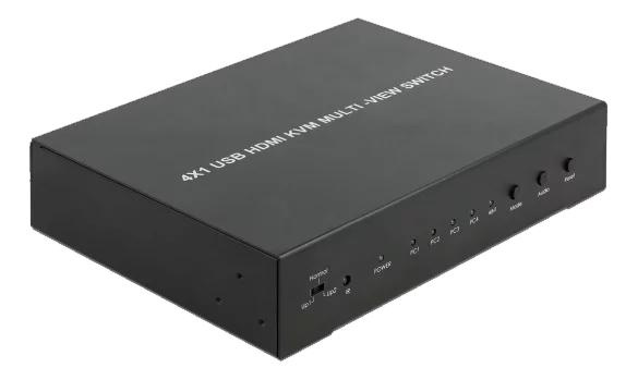 DeLOCK KVM 4 in 1 Multiview Switch 4 x HDMI with USB 2.0 ryhmässä TIETOKOONET & TARVIKKEET / Kaapelit & Sovittimet / Adapterit @ TP E-commerce Nordic AB (C70469)