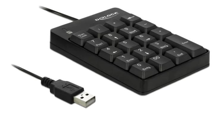 DeLOCK USB Keypad 19 keys black ryhmässä TIETOKOONET & TARVIKKEET / Hiiret & Näppäimistöt / Näppäimistöt / Langalliset @ TP E-commerce Nordic AB (C70473)